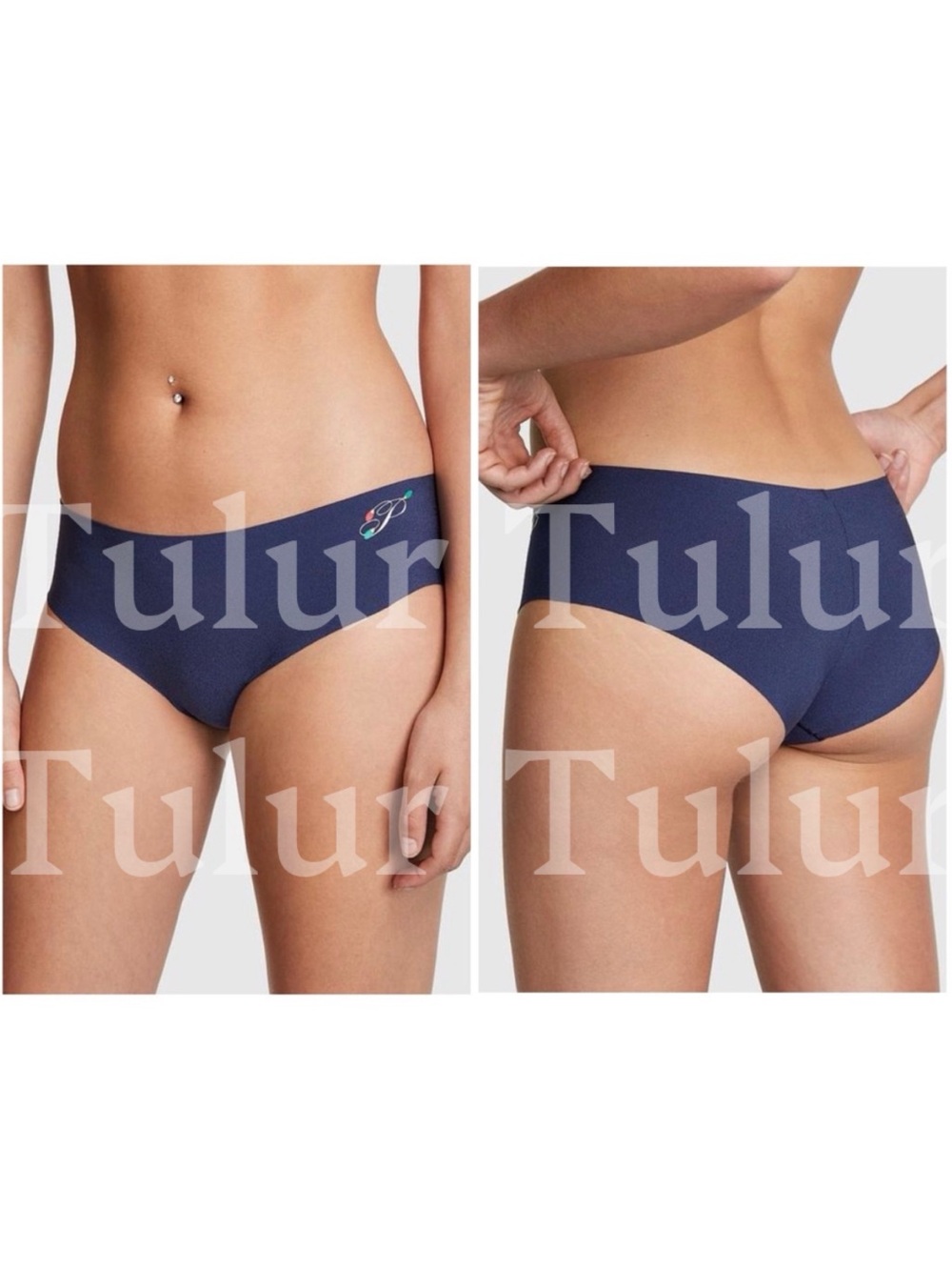 VS PINK No-Show Hipster Panty Blue NWT S